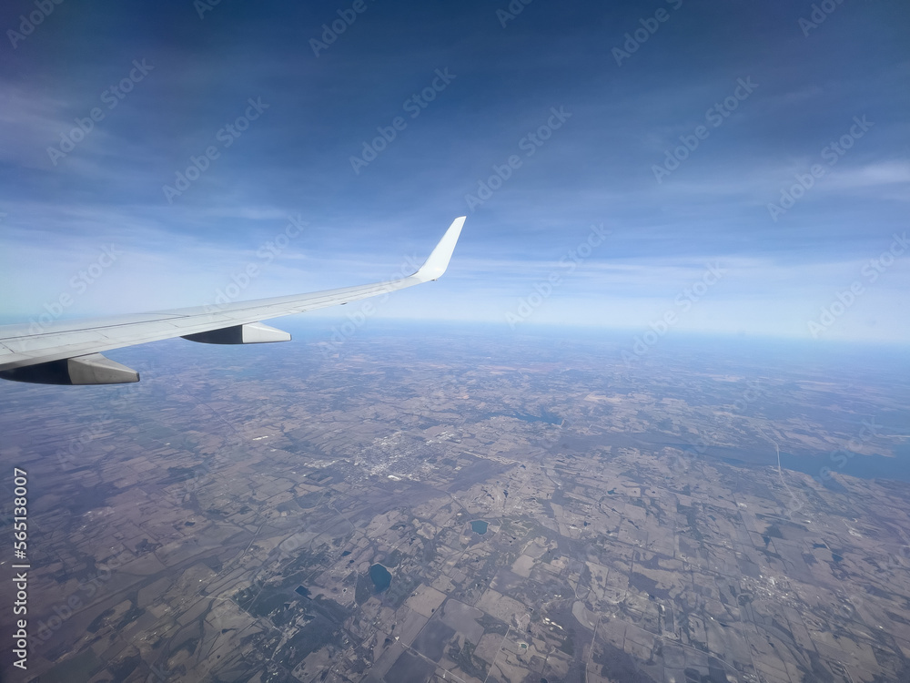 Fototapeta premium Aerial view of Texas suburb from airplane