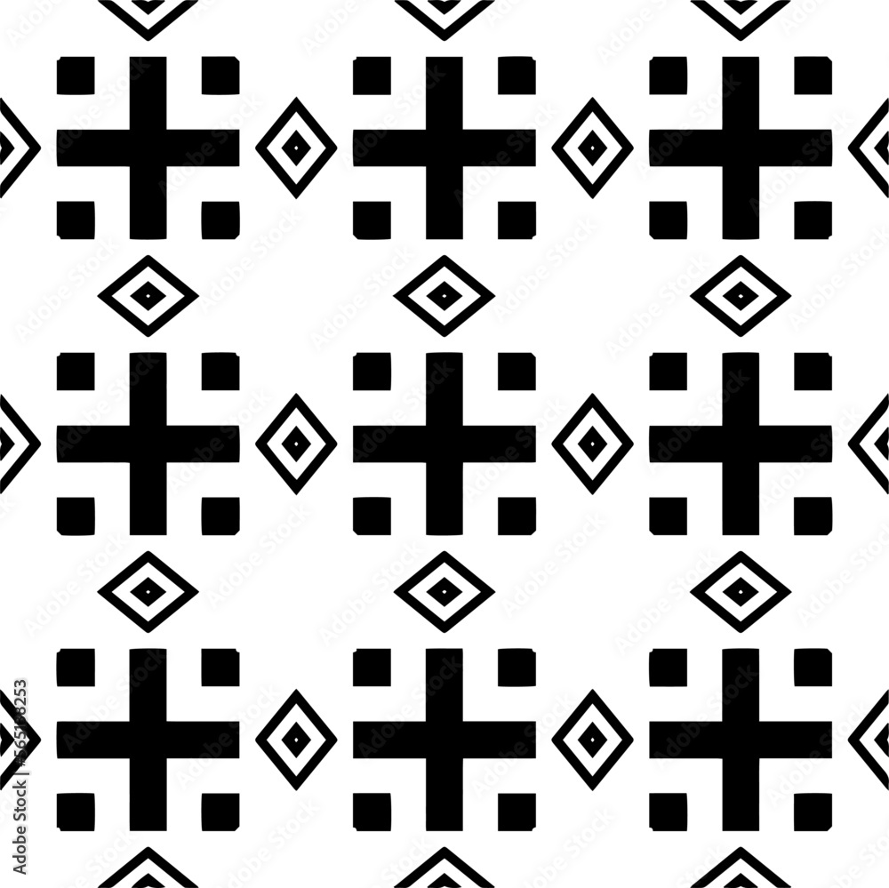 Vector pattern in geometric ornamental style. Black and white color.Seamless repeat pattern.Simple geo all over print block for apparel textile, ladies dress, fashion garment, digital wall paper. Vector pattern in geometric ornamental style. Black and white color.Seamless repeat pattern.Simple geo all over print block for apparel textile, ladies dress, fashion garment, digital wall paper.