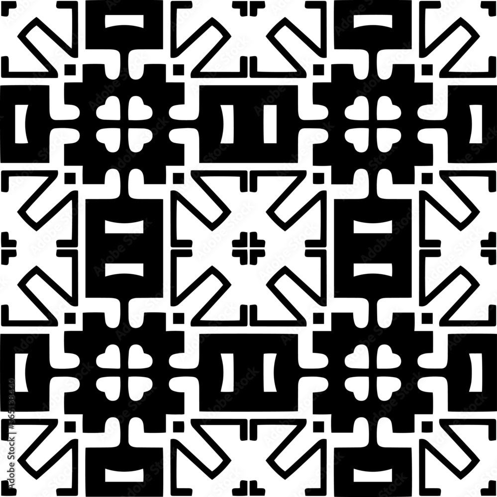 Vector pattern in geometric ornamental style. Black and white color.Seamless repeat pattern.Simple geo all over print block for apparel textile, ladies dress, fashion garment, digital wall paper. Vector pattern in geometric ornamental style. Black and white color.Seamless repeat pattern.Simple geo all over print block for apparel textile, ladies dress, fashion garment, digital wall paper.