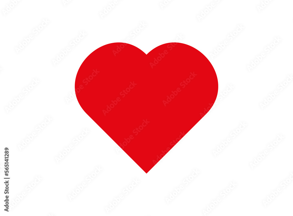 Red simple heart ioslated on white background.Vector design