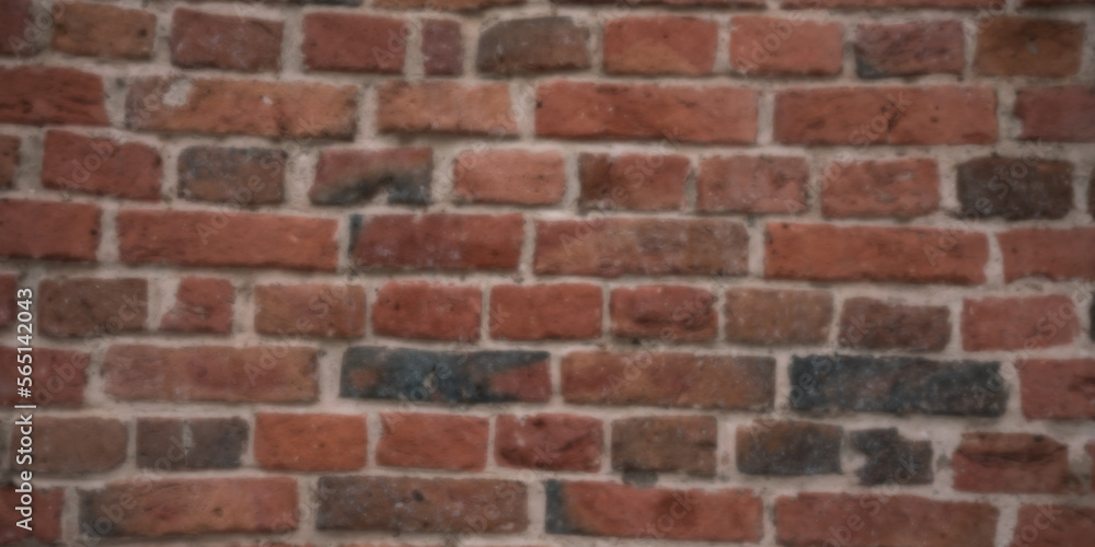 Defocused red brick wall background outdoor panoramic view. Defocused red brick wall background outdoor panoramic view.