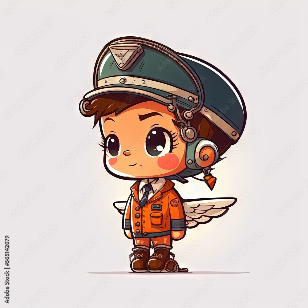 A Cartoon Character With A Helmet On And Wings On His Head Standing In 
