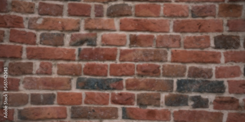 Defocused red brick wall background outdoor panoramic view.