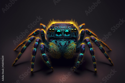 Neon cyber spider, Generative Ai