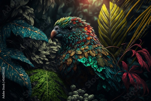 Jungle Bird Wallpaper Generative AI