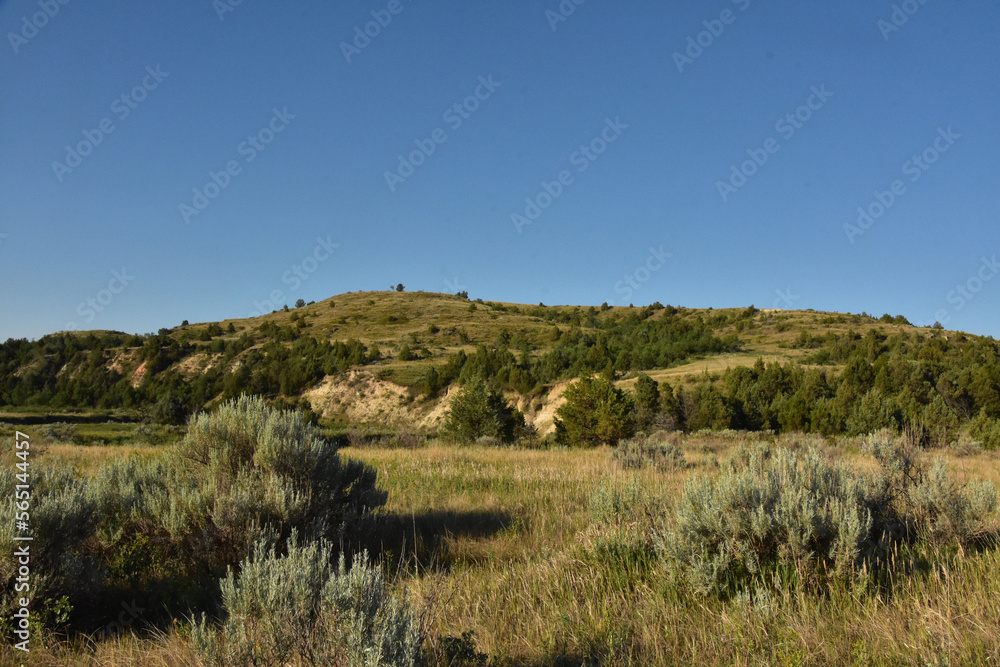 Rolling Hills in Rural North Dakota Landscape