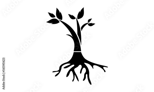 silhouette vector plant root logo