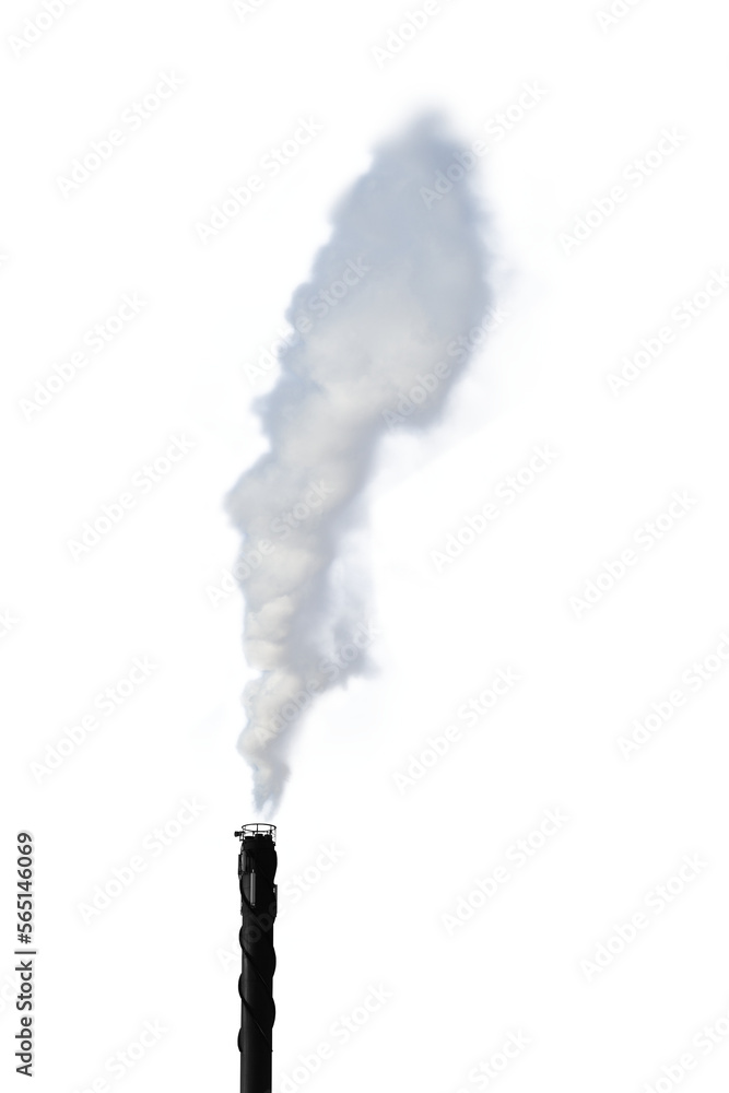 White smoke from chimney - obrazy, fototapety, plakaty 