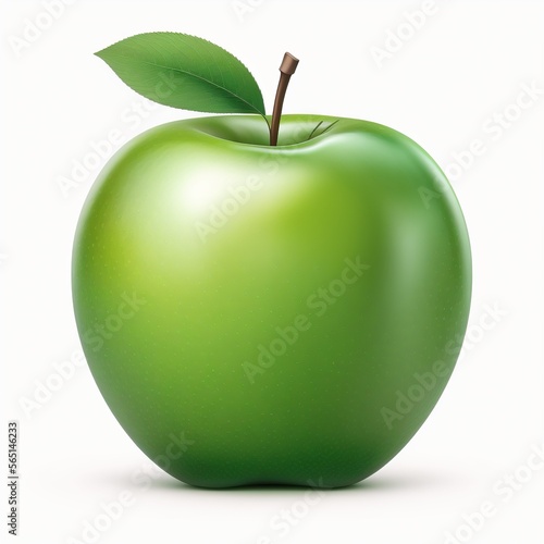 Green Apple Icon Isolated on White Background. Generative AI.