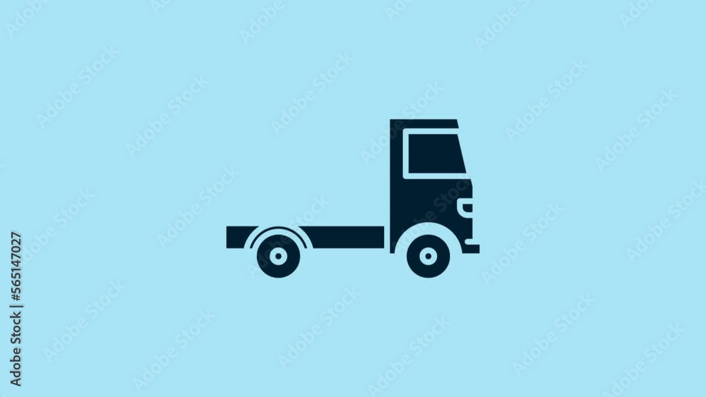 Blue Delivery cargo truck vehicle icon isolated on blue background. 4K Video motion graphic animation Blue Delivery cargo truck vehicle icon isolated on blue background. 4K Video motion graphic animation