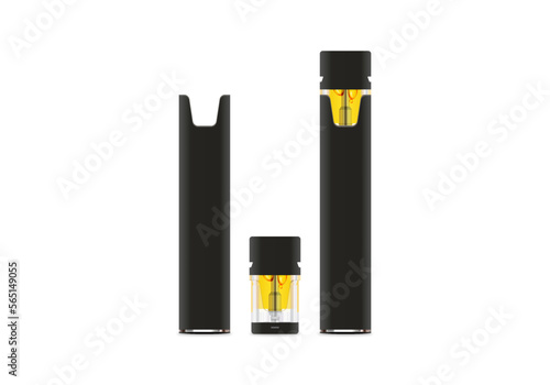 Vector Cannabis CBD or Delta 8 Vape Pod or Cart with Black Battery 