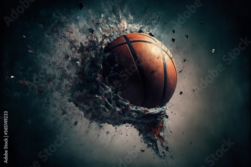 Basketball smashing the wall © Nataliia