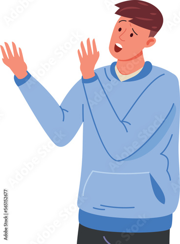 Man yelling. Angry person argument. Fighting guy