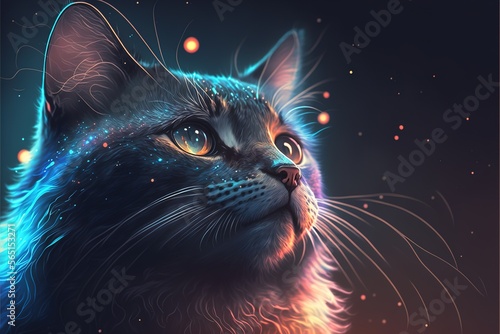 cat in the night sky