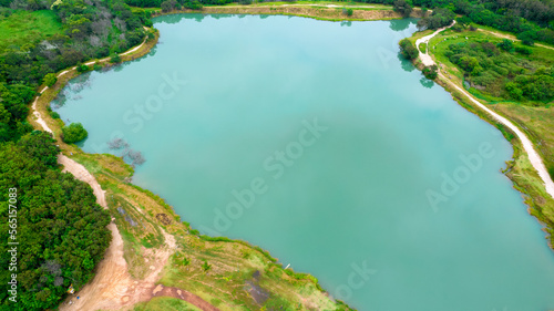 Aerial view of Parque das Águas in Sorocaba, Brazil.