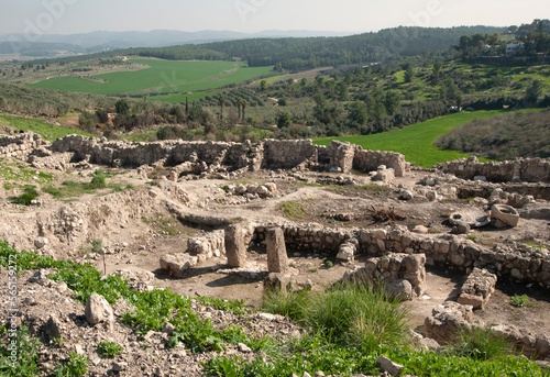 Ruins in national park Tel  Gezer. Israel.