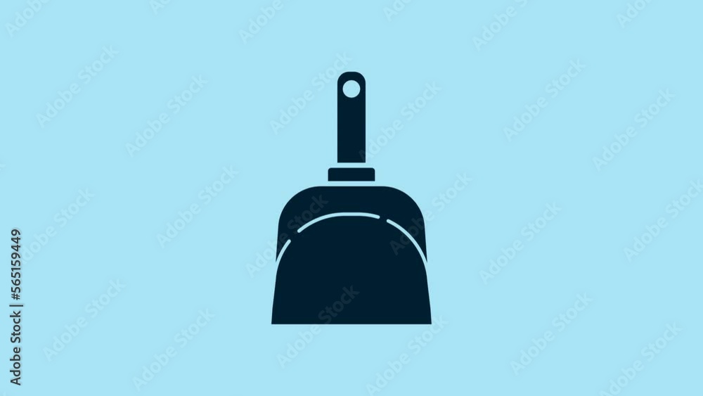 Blue Dustpan icon isolated on blue background. Cleaning scoop services. 4K Video motion graphic animation Blue Dustpan icon isolated on blue background. Cleaning scoop services. 4K Video motion graphic animation