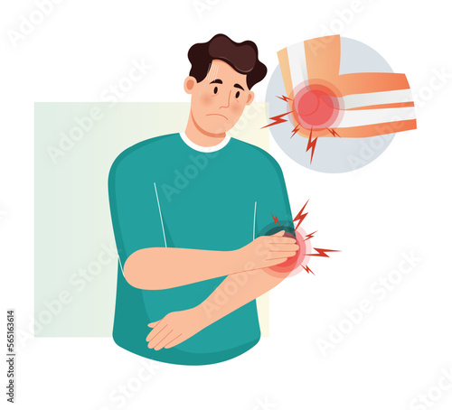 Lateral Epicondylitis known as Tennis Elbow - Stock Illustration