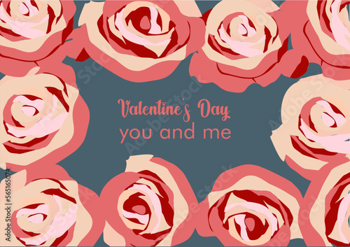 Postcard Happy Valentine's Day. Happy holiday. Declaration of love