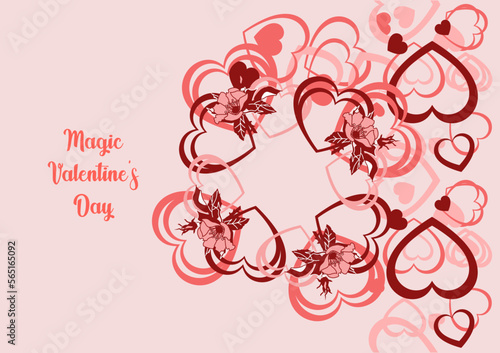 Postcard Happy Valentine's Day. Happy holiday. Declaration of love