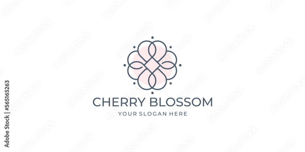 Cherry blossom logo design vector template. Cherry blossom logo design vector template.