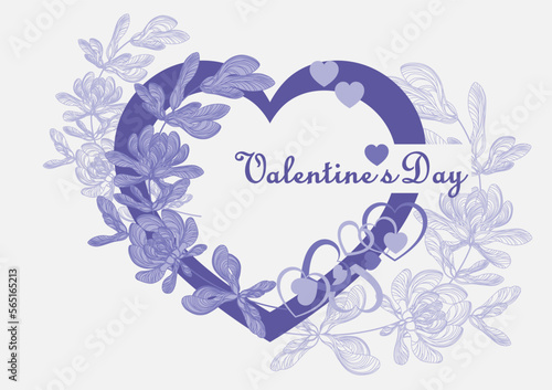 Postcard Happy Valentine's Day. Happy holiday. Declaration of love