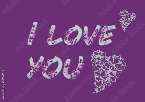 Postcard Happy Valentine's Day. Happy holiday. Declaration of love