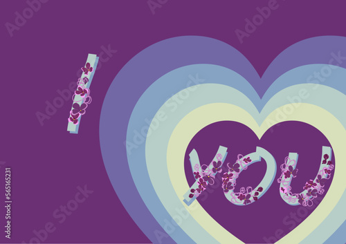 Postcard Happy Valentine's Day. Happy holiday. Declaration of love