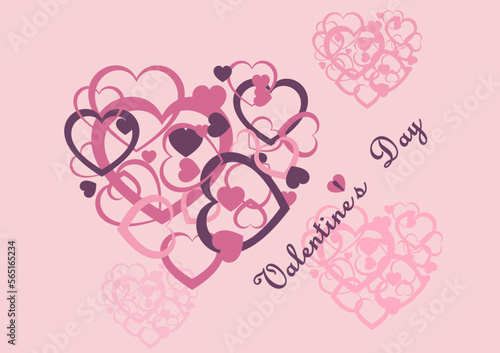 Postcard Happy Valentine's Day. Happy holiday. Declaration of love