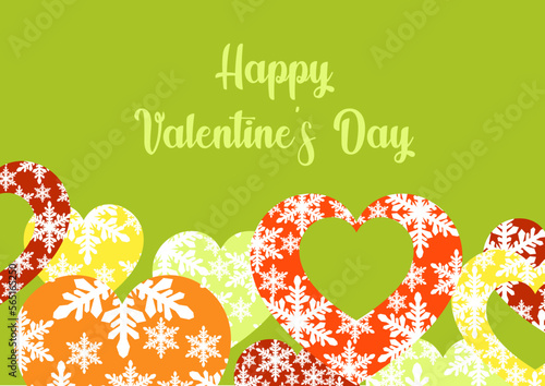 Postcard Happy Valentine's Day. Happy holiday. Declaration of love