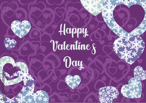 Postcard Happy Valentine's Day. Happy holiday. Declaration of love