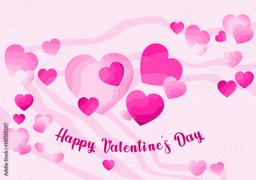 Postcard Happy Valentine's Day. Happy holiday. Declaration of love