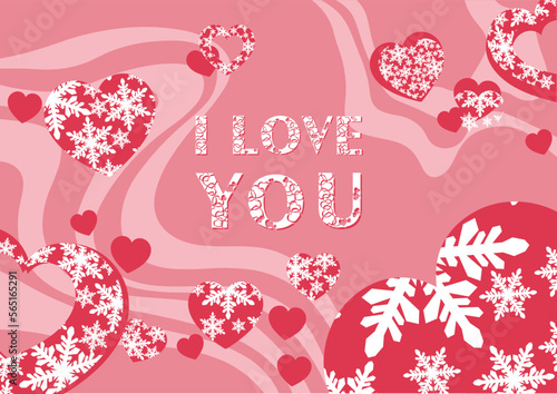 Postcard Happy Valentine's Day. Happy holiday. Declaration of love