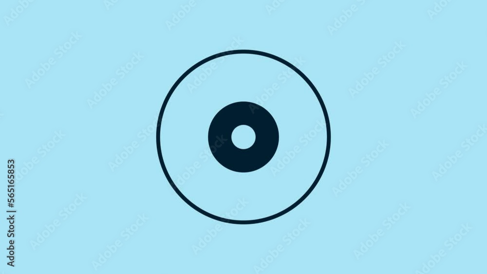 Blue CD or DVD disk icon isolated on blue background. Compact disc sign. 4K Video motion graphic animation Blue CD or DVD disk icon isolated on blue background. Compact disc sign. 4K Video motion graphic animation