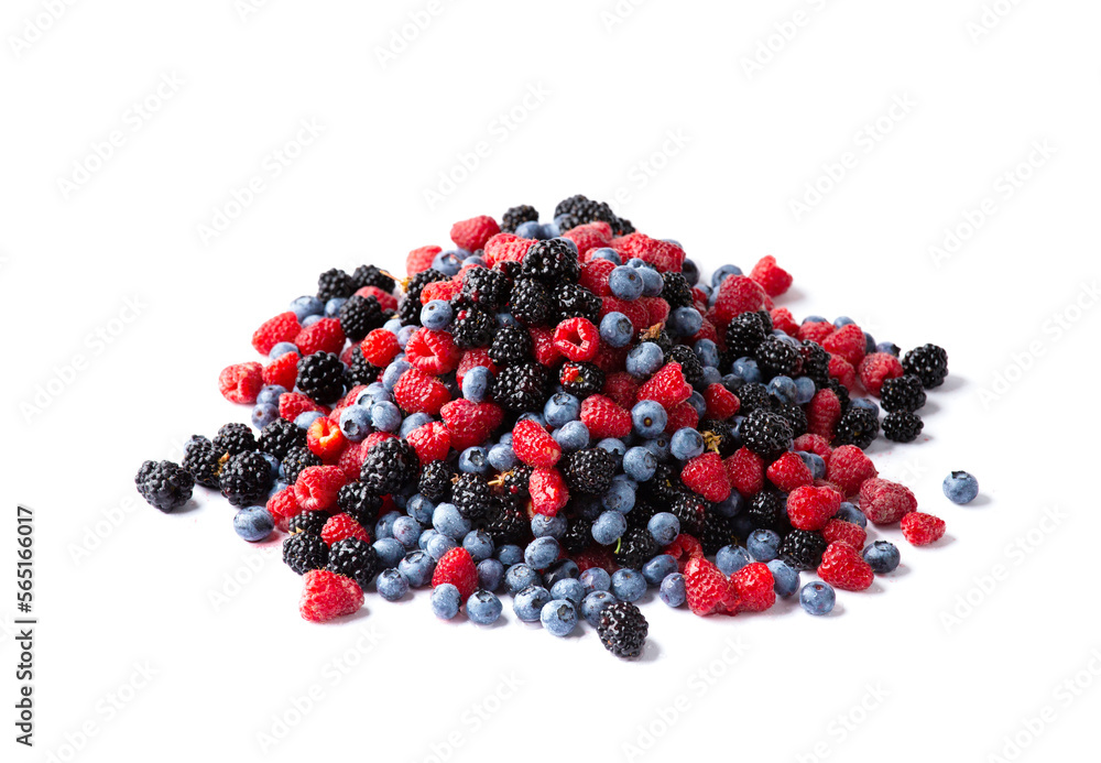 Blueberries, blackberries, raspberries on a white background Blueberries, blackberries, raspberries on a white background