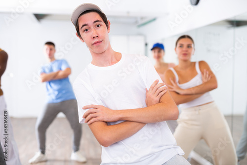 Dance group teaches hip-hop dance in dance studio