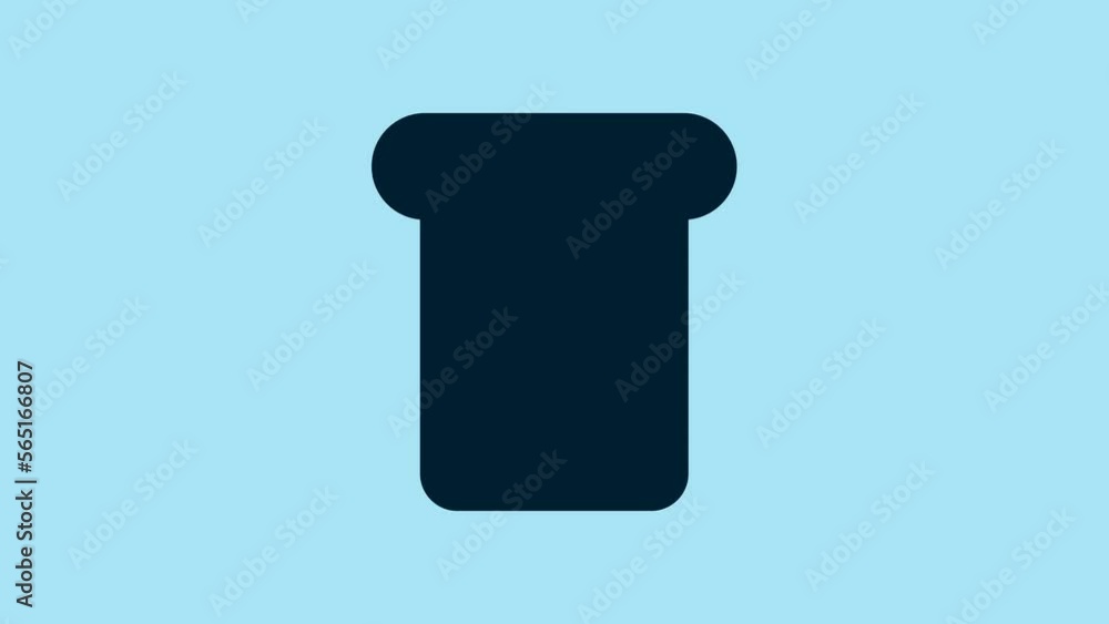Blue Bread toast for sandwich piece of roasted crouton icon isolated on blue background. Lunch, dinner, breakfast snack. 4K Video motion graphic animation Blue Bread toast for sandwich piece of roasted crouton icon isolated on blue background. Lunch, dinner, breakfast snack. 4K Video motion graphic animation