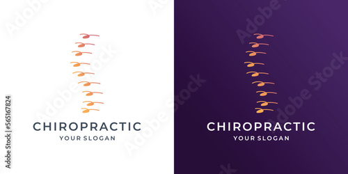 Chiropractic Logo Template Simple Design on dark background and white.