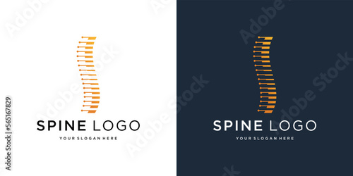 geometric line abstract spine bones logo template. chiropractic inspiration design.