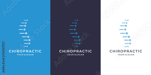 creative chiropractic, message simple concept combine line shape modern design.