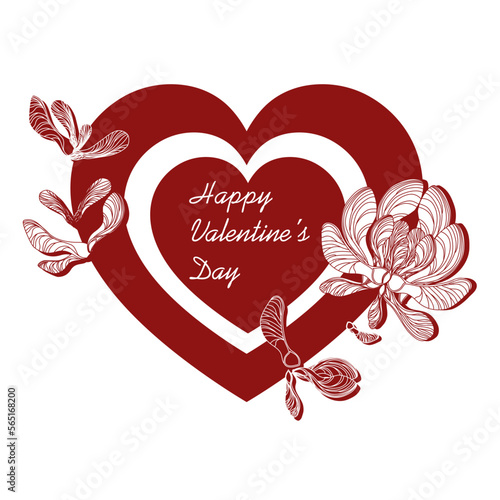 Postcard Happy Valentine's Day. Happy holiday. Declaration of love