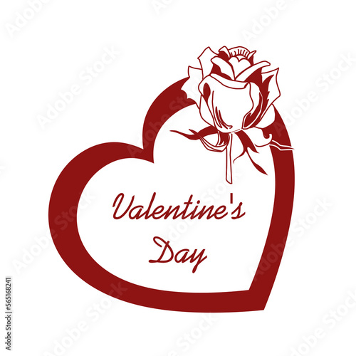 Postcard Happy Valentine's Day. Happy holiday. Declaration of love
