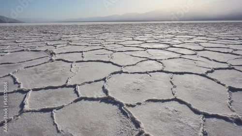 Death Valley National Park California salt flats at the hot, heat filled Badwater region.  photo