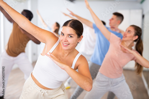 Dance group teaches hip-hop dance in dance studio