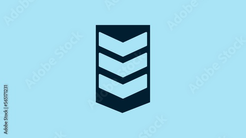 Wallpaper Mural Blue Military rank icon isolated on blue background. Military badge sign. 4K Video motion graphic animation Torontodigital.ca