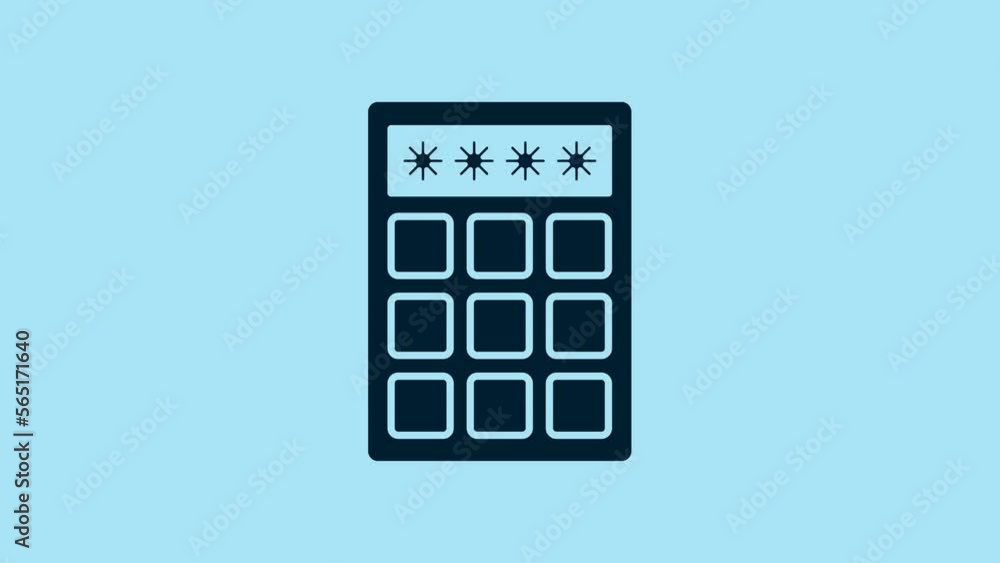 Blue Password protection and safety access icon isolated on blue background. Security, safety, protection, privacy concept. 4K Video motion graphic animation Blue Password protection and safety access icon isolated on blue background. Security, safety, protection, privacy concept. 4K Video motion graphic animation