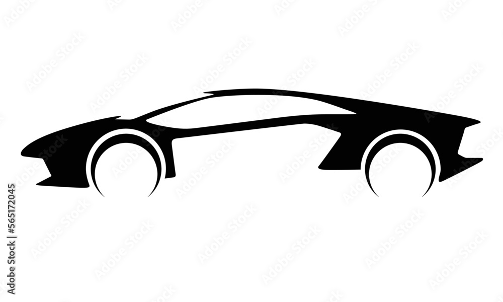 Car Silhouette - Vector for logo, icons, illustration, coloring book ...