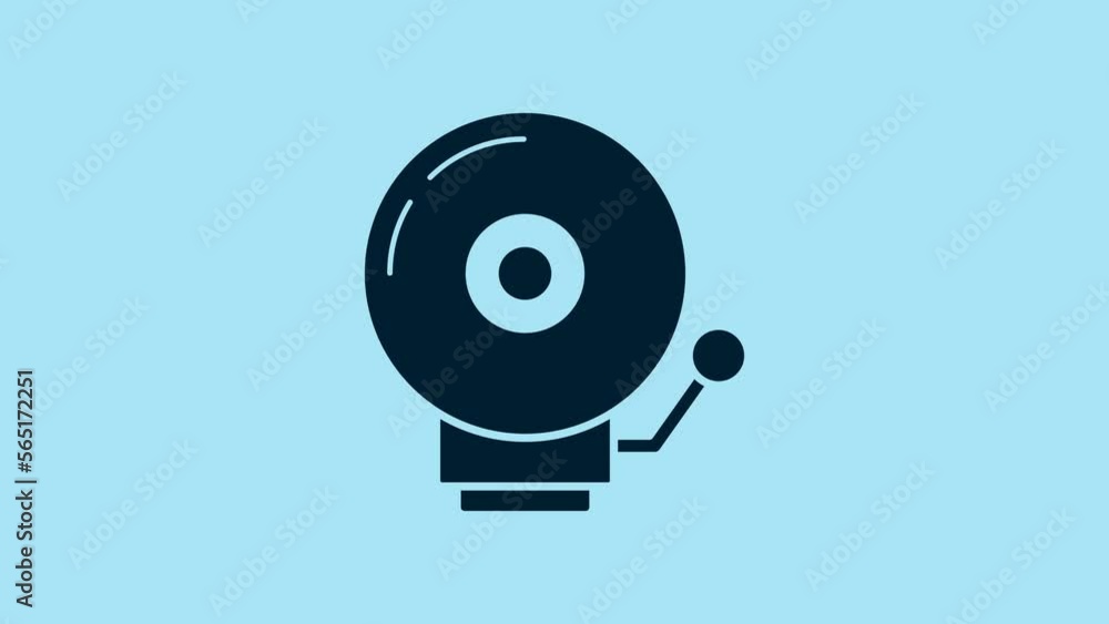 Blue Ringing alarm bell icon isolated on blue background. Alarm symbol, service bell, handbell sign, notification symbol. 4K Video motion graphic animation Blue Ringing alarm bell icon isolated on blue background. Alarm symbol, service bell, handbell sign, notification symbol. 4K Video motion graphic animation