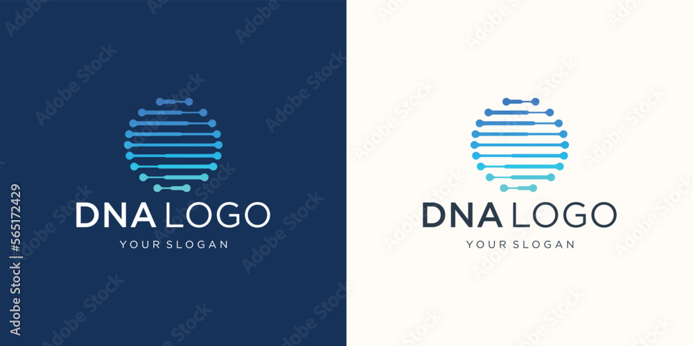 Photo & Art Print Vector DNA genetic logo design template with circle ...
