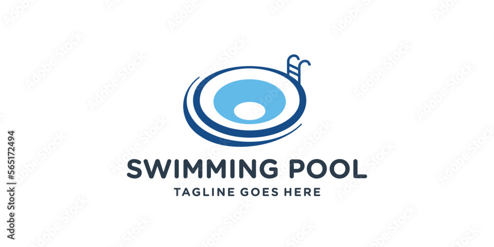 Swimming Pool Logo Design Vector.creative circular shape concept pool symbol. Swimming Pool Logo Design Vector.creative circular shape concept pool symbol.